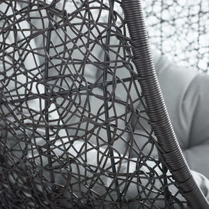 Modway Furniture Encase Swing Outdoor Patio Lounge Chair - Stylish Hanging Seat with Plush Cushions for Relaxation Gray EEI-739-GRY-SET