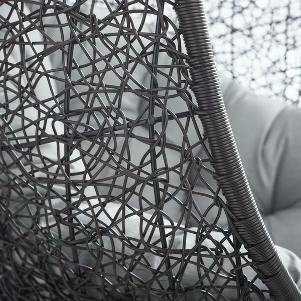 Modway Furniture Encase Swing Outdoor Patio Lounge Chair - Stylish Hanging Seat with Plush Cushions for Relaxation Gray EEI-739-GRY-SET