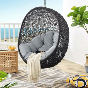 Modway Furniture Encase Swing Outdoor Patio Lounge Chair - Stylish Hanging Seat with Plush Cushions for Relaxation Gray EEI-739-GRY-SET