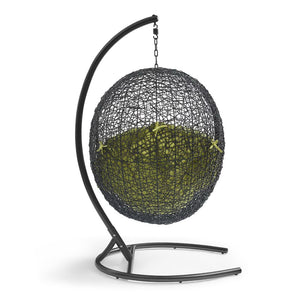 Modway Furniture Encase Swing Outdoor Patio Lounge Chair - Stylish Hanging Seat with Plush Cushions for Relaxation Peridot EEI-739-PER-SET