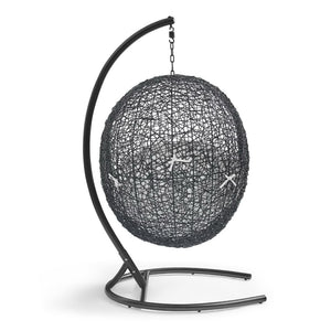 Modway Furniture Encase Swing Outdoor Patio Lounge Chair - Stylish Hanging Seat with Plush Cushions for Relaxation White EEI-739-SET