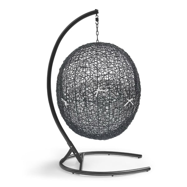 Modway Furniture Encase Swing Outdoor Patio Lounge Chair - Stylish Hanging Seat with Plush Cushions for Relaxation White EEI-739-SET