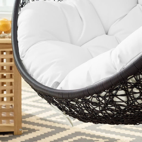 Modway Furniture Encase Swing Outdoor Patio Lounge Chair - Stylish Hanging Seat with Plush Cushions for Relaxation White EEI-739-SET