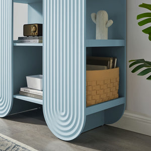Modway Furniture Daydream 58" Arched Bookshelf - Sculptural Open Shelving for Stylish Storage and Display Solutions Light Blue EEI-7390-LBL