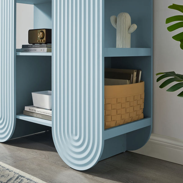 Modway Furniture Daydream 58" Arched Bookshelf - Sculptural Open Shelving for Stylish Storage and Display Solutions Light Blue EEI-7390-LBL