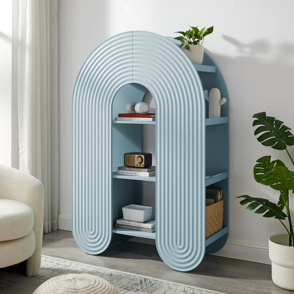 Modway Furniture Daydream 58" Arched Bookshelf - Sculptural Open Shelving for Stylish Storage and Display Solutions Light Blue EEI-7390-LBL