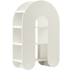 Modway Furniture Daydream 58" Arched Bookshelf - Sculptural Open Shelving for Stylish Storage and Display Solutions White EEI-7390-WHI