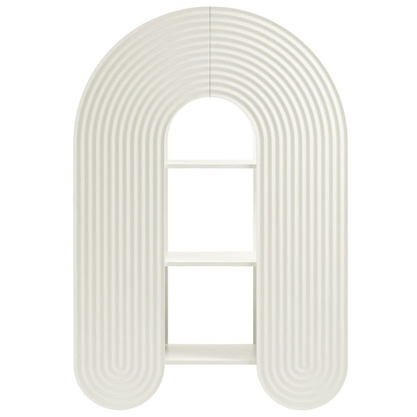 Modway Furniture Daydream 58" Arched Bookshelf - Sculptural Open Shelving for Stylish Storage and Display Solutions White EEI-7390-WHI