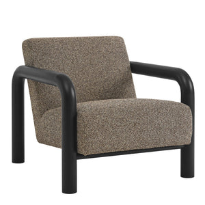 Modway Furniture Sereno Boucle Accent Chair - Sculptural Mid-Century Lounge Design for Stylish Living Spaces Earth Black EEI-7391-ETH-BLK