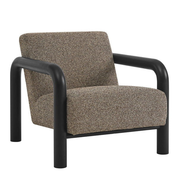 Modway Furniture Sereno Boucle Accent Chair - Sculptural Mid-Century Lounge Design for Stylish Living Spaces Earth Black EEI-7391-ETH-BLK