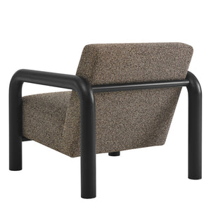 Modway Furniture Sereno Boucle Accent Chair - Sculptural Mid-Century Lounge Design for Stylish Living Spaces Earth Black EEI-7391-ETH-BLK