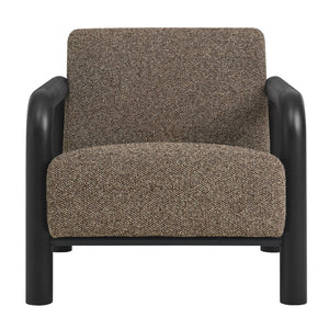 Modway Furniture Sereno Boucle Accent Chair - Sculptural Mid-Century Lounge Design for Stylish Living Spaces Earth Black EEI-7391-ETH-BLK