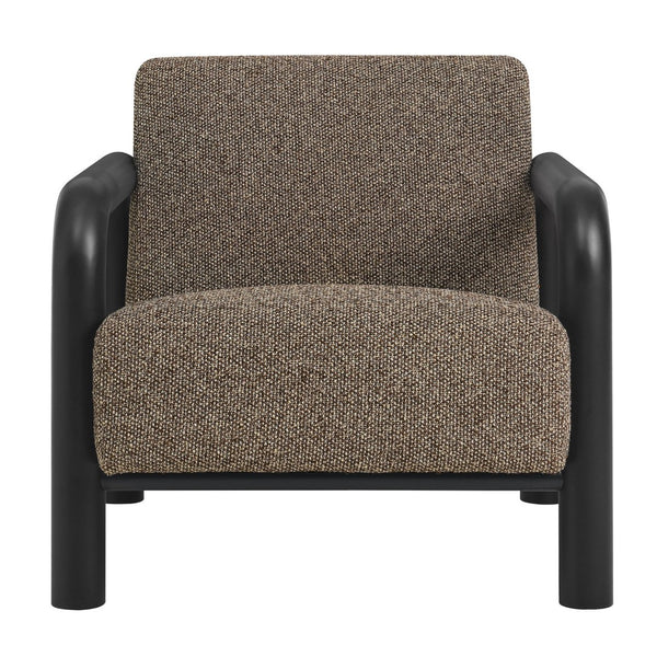 Modway Furniture Sereno Boucle Accent Chair - Sculptural Mid-Century Lounge Design for Stylish Living Spaces Earth Black EEI-7391-ETH-BLK