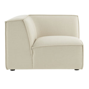 Modway Furniture Restore Modway Modular Corner Chair with Performance Fabric and French Piping Detail Ecru EEI-7393-ECR