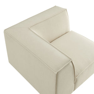 Modway Furniture Restore Modway Modular Corner Chair with Performance Fabric and French Piping Detail Ecru EEI-7393-ECR