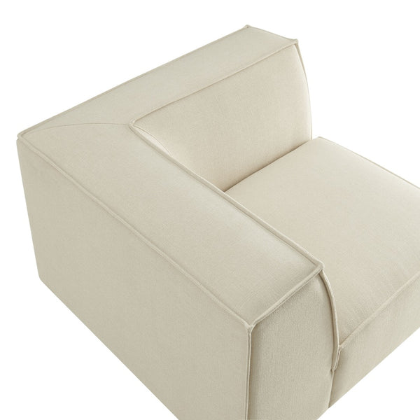Modway Furniture Restore Modway Modular Corner Chair with Performance Fabric and French Piping Detail Ecru EEI-7393-ECR