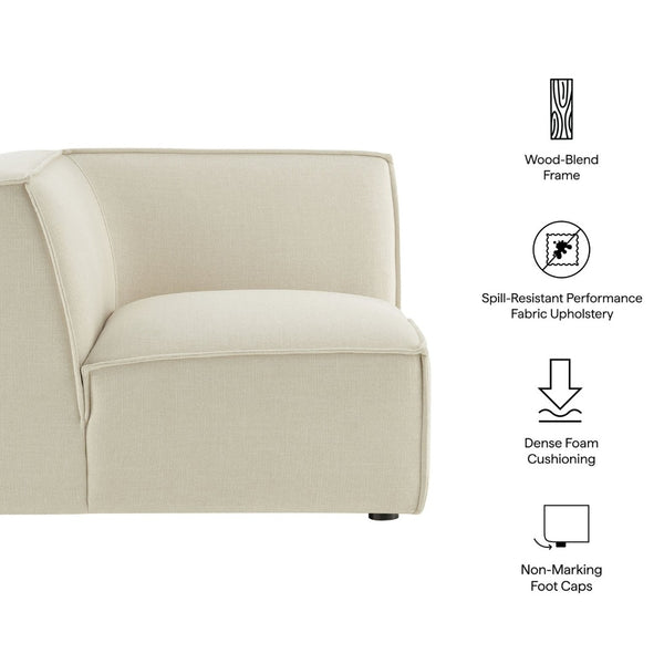 Modway Furniture Restore Modway Modular Corner Chair with Performance Fabric and French Piping Detail Ecru EEI-7393-ECR