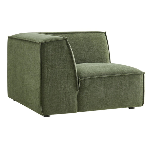 Modway Furniture Restore Modway Modular Corner Chair with Performance Fabric and French Piping Detail Foliage EEI-7393-FOL