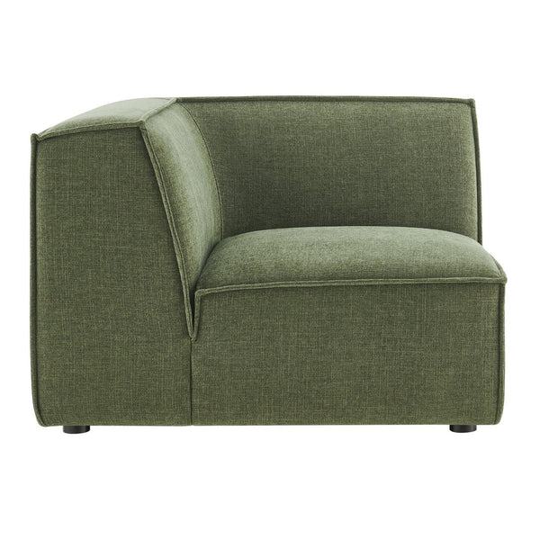 Modway Furniture Restore Modway Modular Corner Chair with Performance Fabric and French Piping Detail Foliage EEI-7393-FOL
