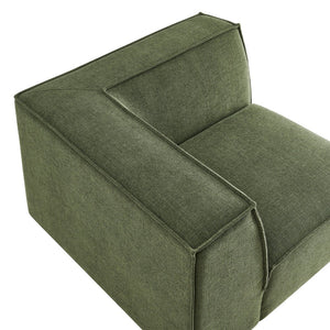 Modway Furniture Restore Modway Modular Corner Chair with Performance Fabric and French Piping Detail Foliage EEI-7393-FOL