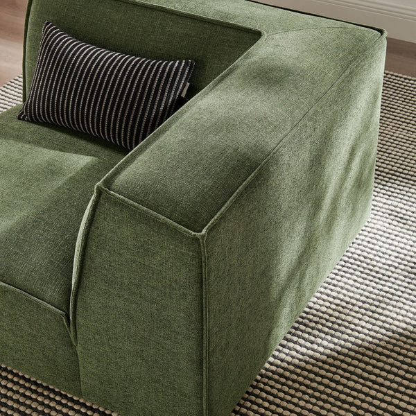 Modway Furniture Restore Modway Modular Corner Chair with Performance Fabric and French Piping Detail Foliage EEI-7393-FOL