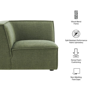 Modway Furniture Restore Modway Modular Corner Chair with Performance Fabric and French Piping Detail Foliage EEI-7393-FOL
