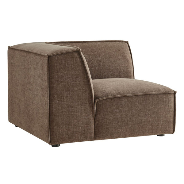 Modway Furniture Restore Modway Modular Corner Chair with Performance Fabric and French Piping Detail Mocha EEI-7393-MOC