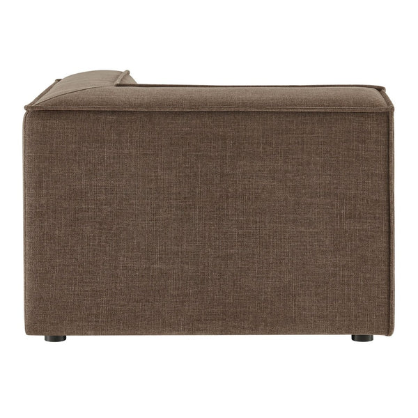 Modway Furniture Restore Modway Modular Corner Chair with Performance Fabric and French Piping Detail Mocha EEI-7393-MOC