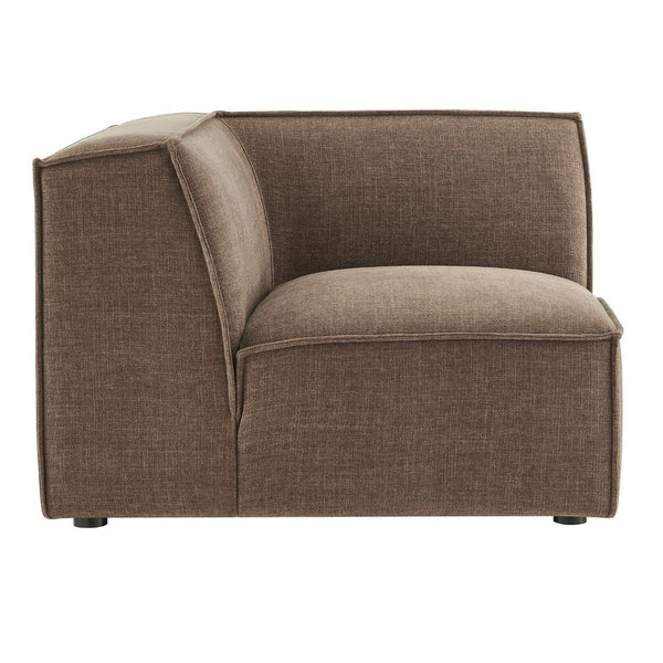 Modway Furniture Restore Modway Modular Corner Chair with Performance Fabric and French Piping Detail Mocha EEI-7393-MOC