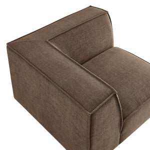 Modway Furniture Restore Modway Modular Corner Chair with Performance Fabric and French Piping Detail Mocha EEI-7393-MOC