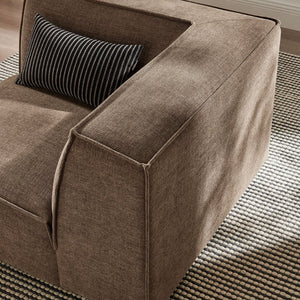 Modway Furniture Restore Modway Modular Corner Chair with Performance Fabric and French Piping Detail Mocha EEI-7393-MOC