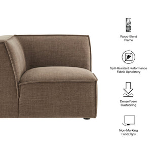 Modway Furniture Restore Modway Modular Corner Chair with Performance Fabric and French Piping Detail Mocha EEI-7393-MOC