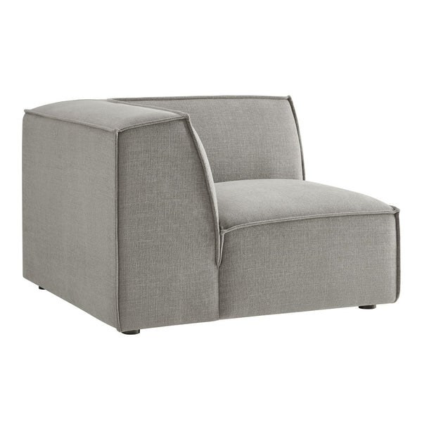 Modway Furniture Restore Modway Modular Corner Chair with Performance Fabric and French Piping Detail Pewter EEI-7393-PEW