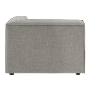 Modway Furniture Restore Modway Modular Corner Chair with Performance Fabric and French Piping Detail Pewter EEI-7393-PEW