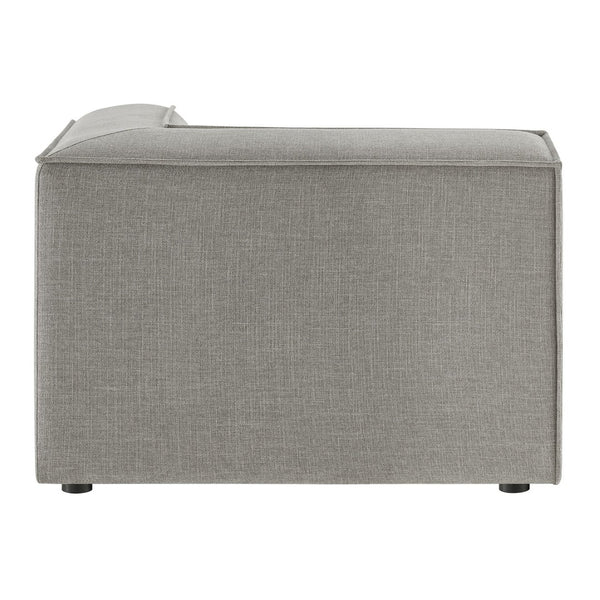 Modway Furniture Restore Modway Modular Corner Chair with Performance Fabric and French Piping Detail Pewter EEI-7393-PEW