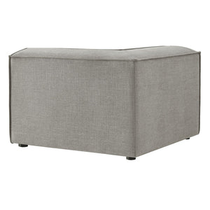 Modway Furniture Restore Modway Modular Corner Chair with Performance Fabric and French Piping Detail Pewter EEI-7393-PEW