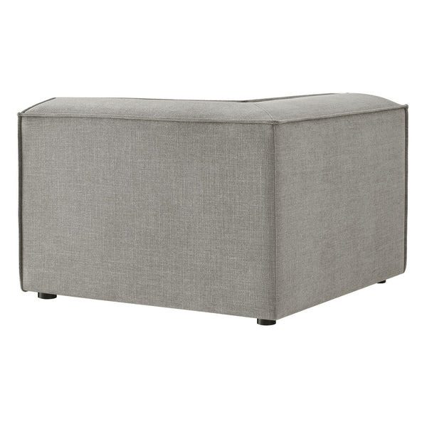 Modway Furniture Restore Modway Modular Corner Chair with Performance Fabric and French Piping Detail Pewter EEI-7393-PEW