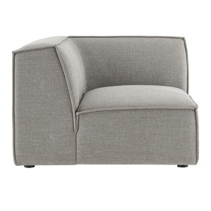 Modway Furniture Restore Modway Modular Corner Chair with Performance Fabric and French Piping Detail Pewter EEI-7393-PEW