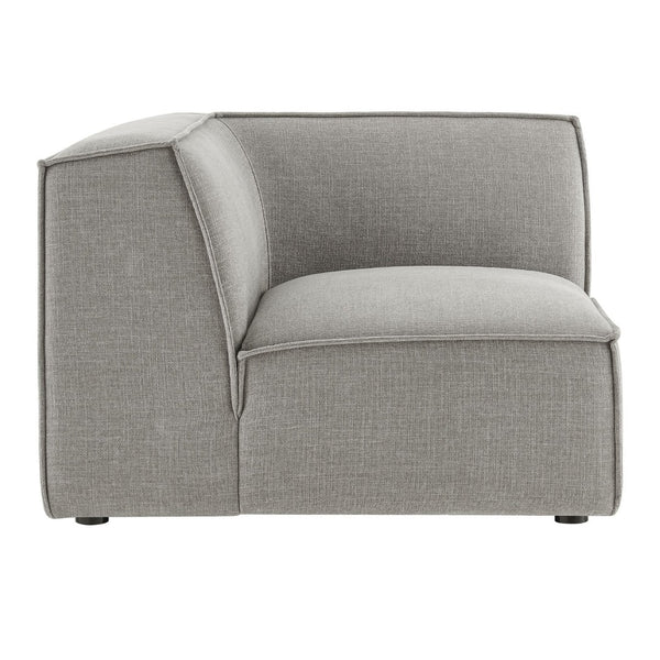 Modway Furniture Restore Modway Modular Corner Chair with Performance Fabric and French Piping Detail Pewter EEI-7393-PEW