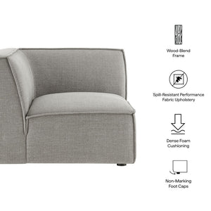Modway Furniture Restore Modway Modular Corner Chair with Performance Fabric and French Piping Detail Pewter EEI-7393-PEW