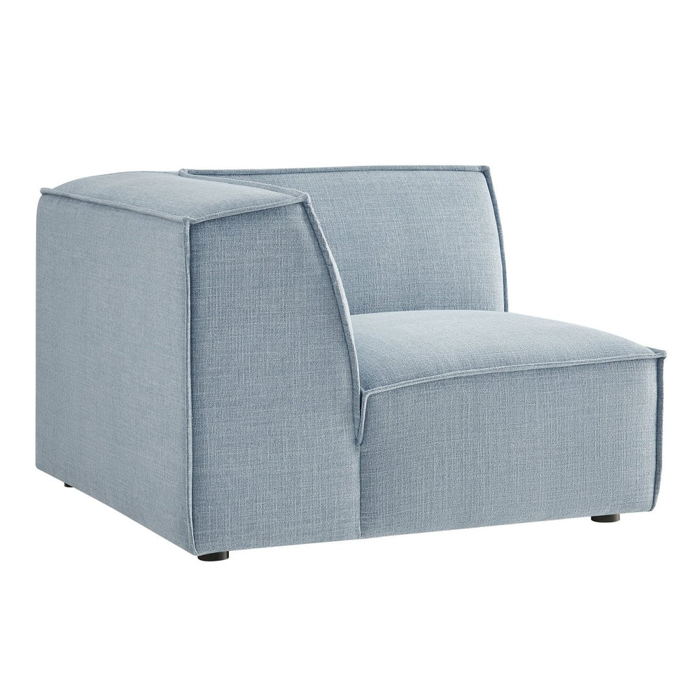 Modway Furniture Restore Modway Modular Corner Chair with Performance Fabric and French Piping Detail Sky EEI-7393-SKY