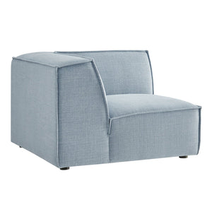 Modway Furniture Restore Modway Modular Corner Chair with Performance Fabric and French Piping Detail Sky EEI-7393-SKY