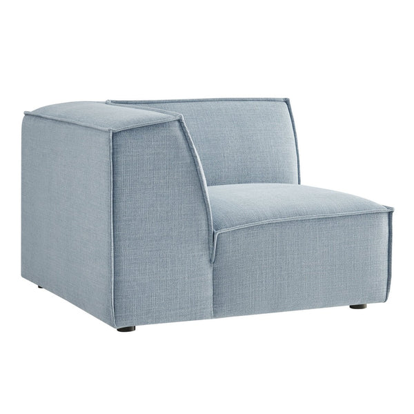 Modway Furniture Restore Modway Modular Corner Chair with Performance Fabric and French Piping Detail Sky EEI-7393-SKY