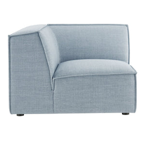 Modway Furniture Restore Modway Modular Corner Chair with Performance Fabric and French Piping Detail Sky EEI-7393-SKY