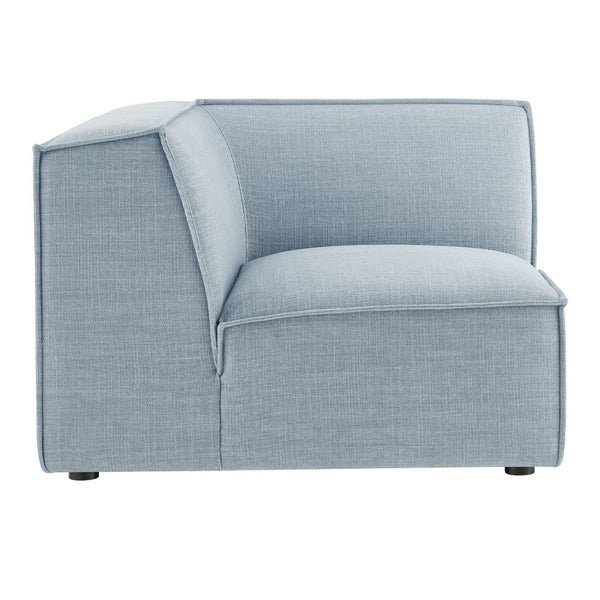 Modway Furniture Restore Modway Modular Corner Chair with Performance Fabric and French Piping Detail Sky EEI-7393-SKY