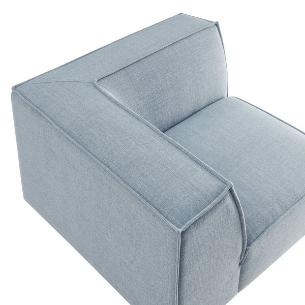 Modway Furniture Restore Modway Modular Corner Chair with Performance Fabric and French Piping Detail Sky EEI-7393-SKY