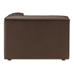 Modway Furniture Restore Modular Corner Armchair Vegan Leather Low Profile Contemporary Sectional Piece Espresso EEI-7394-ESP
