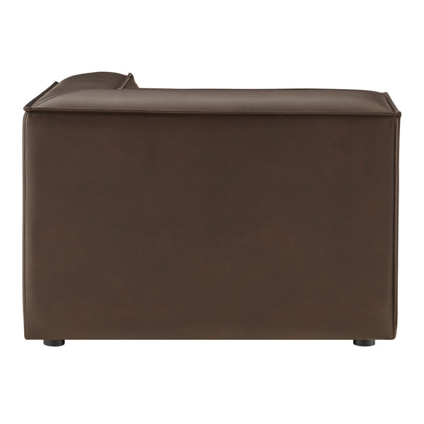 Modway Furniture Restore Modular Corner Armchair Vegan Leather Low Profile Contemporary Sectional Piece Espresso EEI-7394-ESP