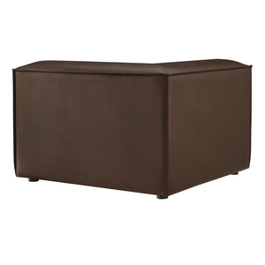 Modway Furniture Restore Modular Corner Armchair Vegan Leather Low Profile Contemporary Sectional Piece Espresso EEI-7394-ESP