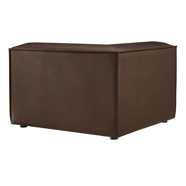 Modway Furniture Restore Modular Corner Armchair Vegan Leather Low Profile Contemporary Sectional Piece Espresso EEI-7394-ESP